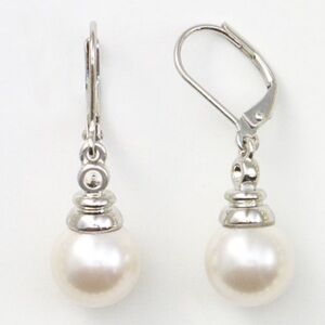 Touchstone By Swarovski Cream Pearl Drop Earrings